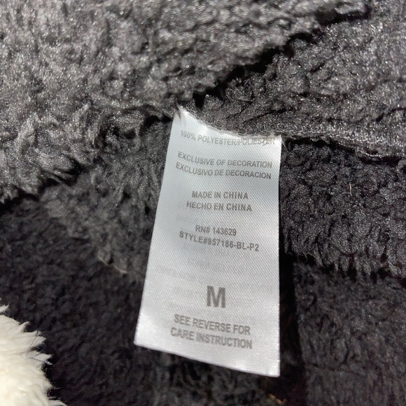 Black/White 1/4 Zip 100% Polyester Mens Hoodie Size Medium - Picture 6 of 10